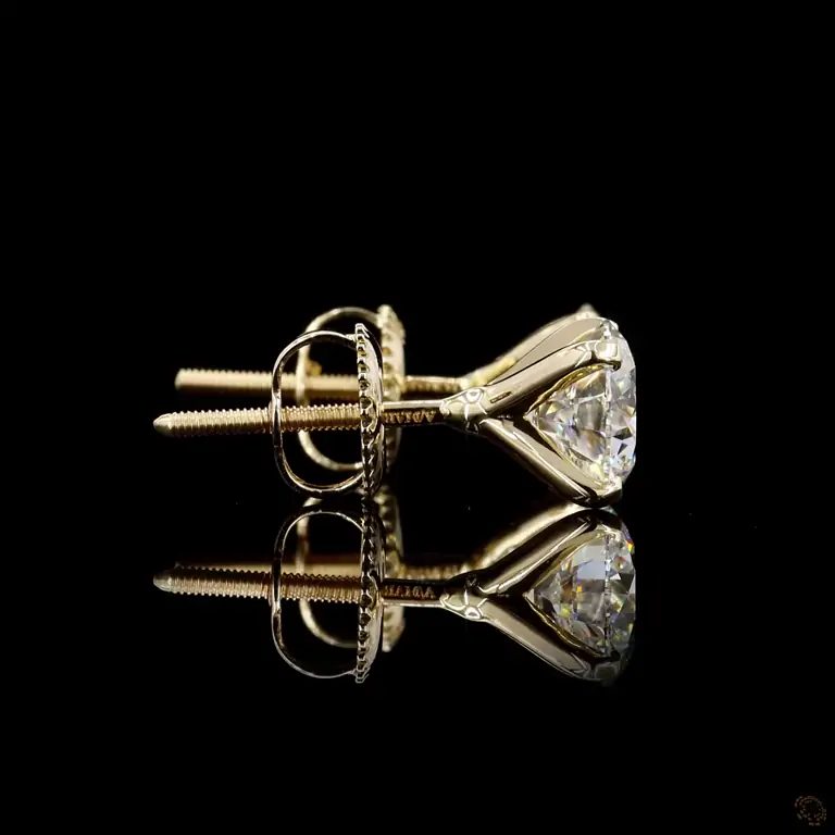 Klassische Diamant-Ohrstecker 0,20 ct 14K / 18K Gold – QAMAR 028 | Masry Gems / Classic Diamond Stud Earrings 0.20 ct 14K / 18K Gold – QAMAR 028