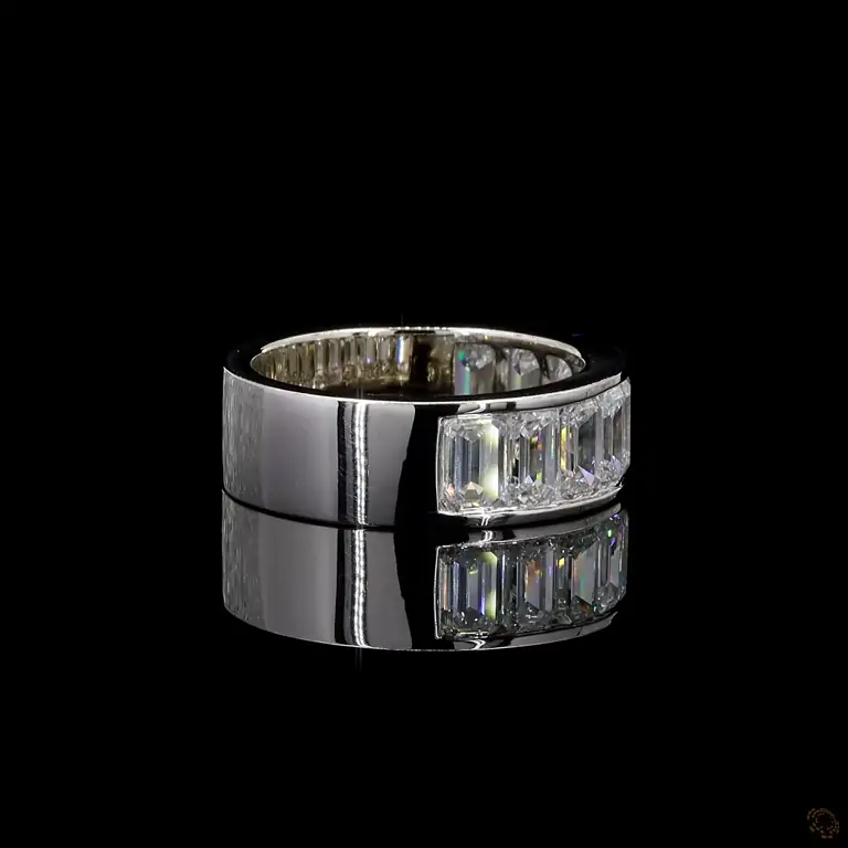Diamond Gold Ring LUXOR 122 – 14K Yellow Gold with Large Baguette Diamonds