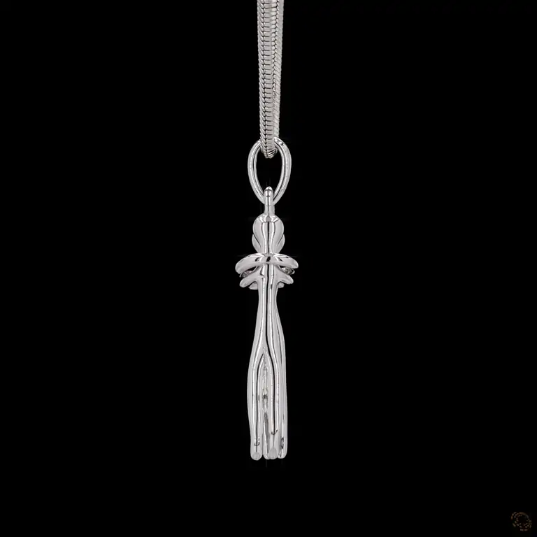 Amore Anhänger aus 18K Weißgold mit zwei sich umarmenden Menschen – AMO021 | Amore 18K White Gold Pendant with Two Embracing Figures – AMO021