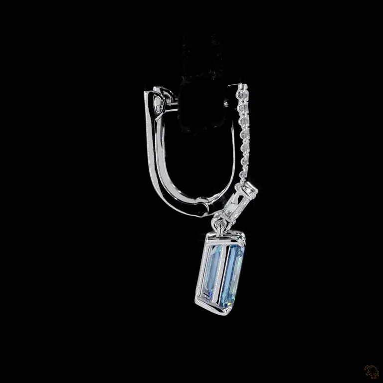 Diamant-Ohrringe-Aquamarine 14 Karat Gold – QAMAR 002