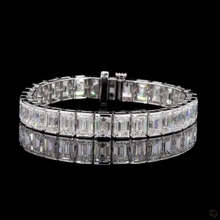 Tennisarmband KARNAK 001 – 14 Karat Weißgold mit großen Diamanten | Tennis Bracelet KARNAK 001 – 14K White Gold with Large Diamonds