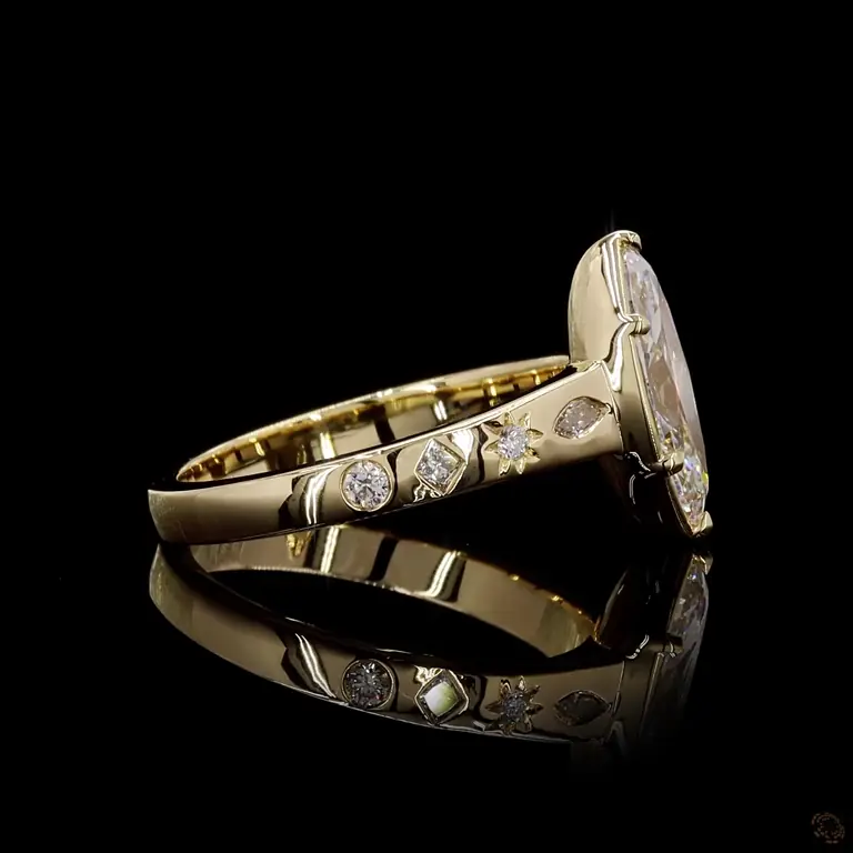 Diamantring 14 Karat Gelb- oder Weißgold mit Diamanten – LUXOR 022