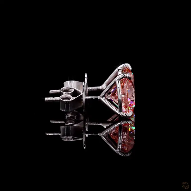 Oval Cut Rote Lab-Diamant Ohrstecker VVS 14K / 18K Gold – QAMAR 019