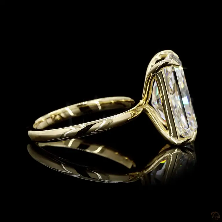 Wedding Emerald Ring LUXOR 109 – 14 Karat Gelbgold mit Diamanten