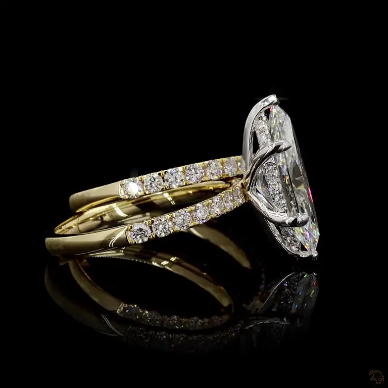 Diamantring 14 Karat Gelb- oder Weißgold mit Diamanten – LUXOR 100