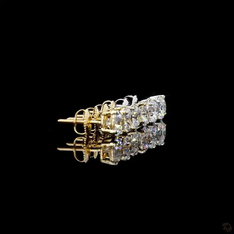 Klassische Diamant-Ohrstecker Paar 0,20 ct 14K / 18K Gold – QAMAR 027