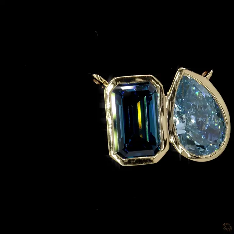 Anhänger aus 18 Karat Gold mit zwei Aquamarinen – NILE 023