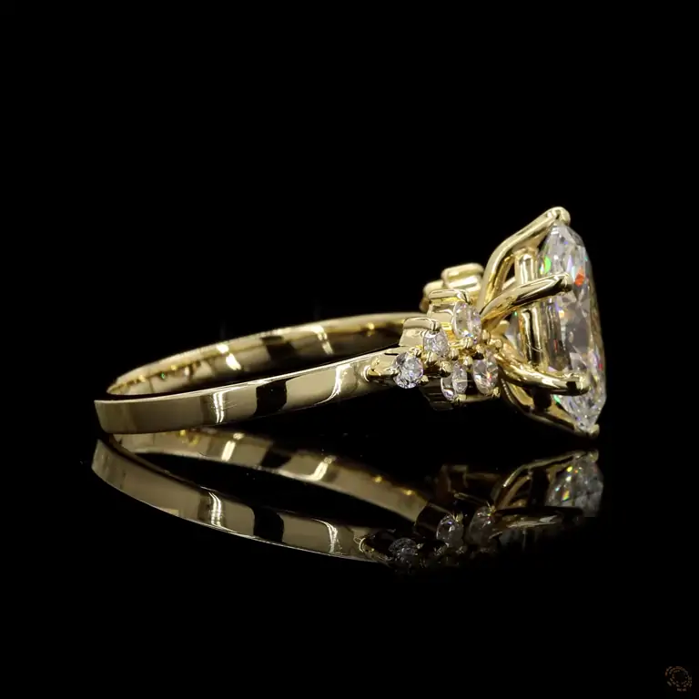 Diamantring 14 Karat Gelb- oder Weißgold mit Diamanten – LUXOR 013