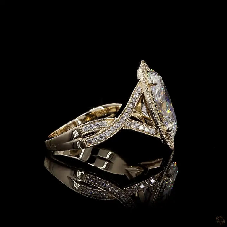 Diamantring 14 Karat Gelb- oder Weißgold mit Diamanten – LUXOR 011