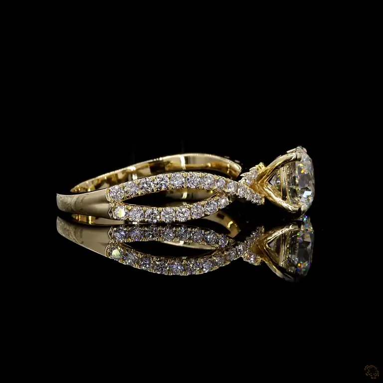 Diamantring 14 Karat Gelb- oder Weißgold mit Diamanten – LUXOR 003
